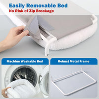 Zakkart Foldable Cat Hammock for Window – Essentials for Cats - White Bolster Bed / Medium - image 3