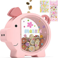 Summidate Pink Piggy Bank for Kids Girls - Pink Piggy Bank / Standard