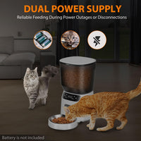 Automatic Cat Feeder, Cat Food Dispenser with Stainless Steel Bowl, Timed Portion Control 20 - White - image 4