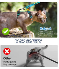 Cat Harness and Leash Set, Escape Proof Cat Harnesses – Essentials for Cats - Hawaii Green / Medium (8-18 lb) - image 3