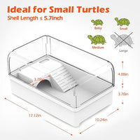 AZV Turtle Tank Habitat Kit,Aquatic Tortoise Enclosure Starter Aquarium with Multi-Function Area and Water Filter, Baby Adult Turtles Tub Complete House,Terrarium for Red Eared Slider Reptile Crab