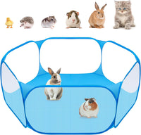 Small Animal Playpen, Pop-Up Portable Play Yard for Guinea Pigs - Blue