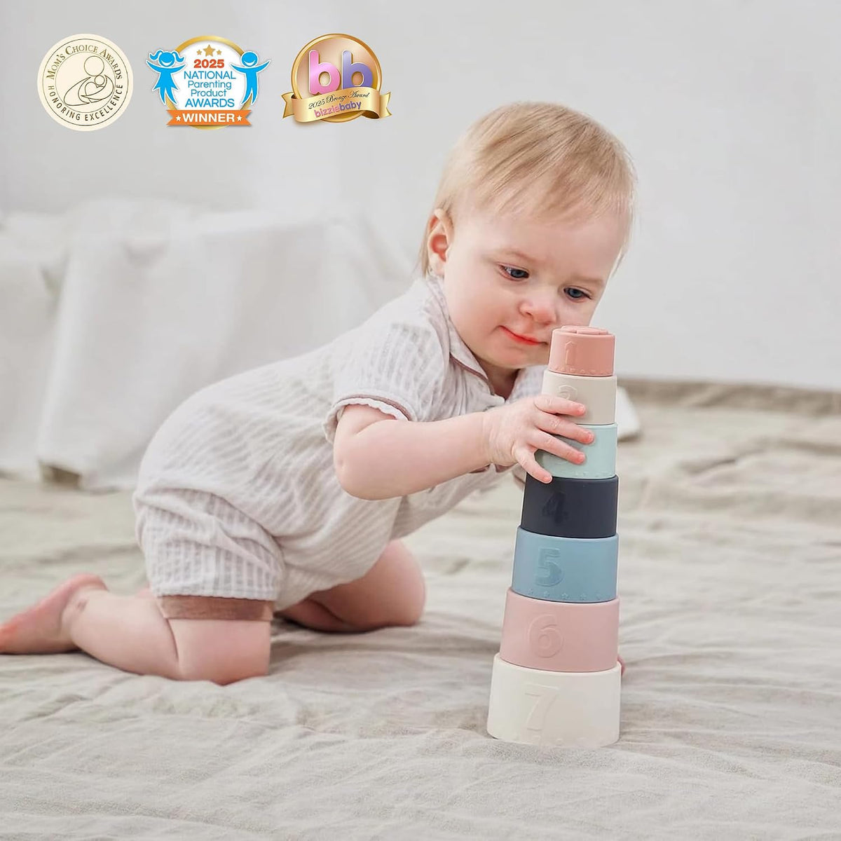 Moonkie Stacking Cups Toy - Retro - image 4