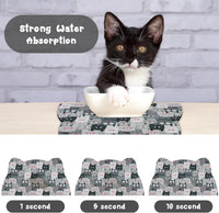 Cat Food Mats for Floor, Dog Pet Water Bowl Feeding Placemats for Food and Water Grey 17.7 * 9.8 - Grey / 23.6"L x 13.7"W - image 2