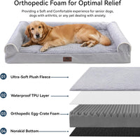 WESTERN HOME Orthopedic Dog Bed Washable Couch for Large Senior Dog - Grey / 42" x 30" x 7.5" - image 3