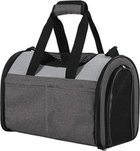 JESPET Soft-Sided Airline-Approved Dog & Cat Carrier Travel Bag – Essentials for Cats - 16.0"L x 10.0"W x 11.0"H / Smoke Grey