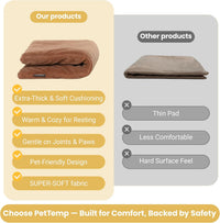 Cat Heating Pad, Heated Cat Bed, 5 Temps & Timer - Brown / XL: 31.5" x 23.4" - image 4