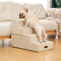 Dog Stairs for Small Dogs & Cats - Beige / 4-Step 18.5" H - image 4