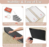 GGIB Dog Stairs for Small Dogs Pet Stairs for Sofa Couch Dog Ramp Pet Steps with Removable Washable Cover, Beige, 13" H, 3-Step