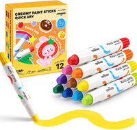 Jar Melo tempera paint sticks for kids in 16 washable solid colors with twist-up barrels