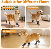 Double Sides Non-Slip Dog Socks to Prevent Licking Paws - Strong Traction for Hardwood Floors, Senior Dogs, Paw Protector, Dog Socks with Grippers X-Small