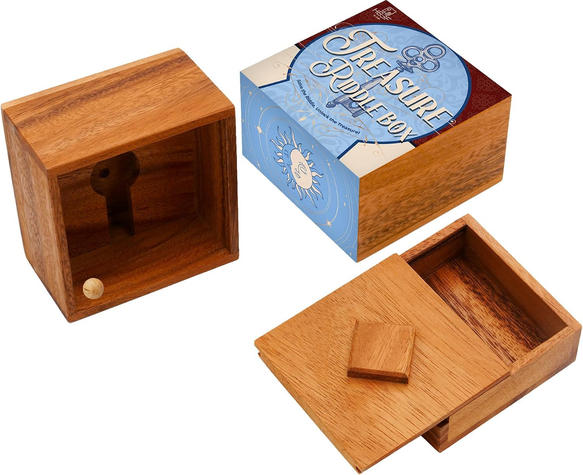 BSIRI Jigsaw Safe Box - Secret Brain Teaser Wooden Puzzle Boxes with Hidden Compartments Ideal - Treasure Riddle Box