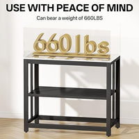 Heavy-Duty 40 Gallon Fish Tank Stand - 660LBS Capacity Metal Aquarium Stand with Dual-Layer Design, 36.6"x18.5"x30" Sleek Black Finish for Home & Office Terrariums