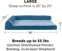 Furhaven Orthopedic Dog Bed for Large Dogs w/ Removable Bolsters - Large / Marine Blue - image 3