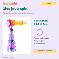 KORIMEFA girls bike with training wheels, basket and streamers in Rose Red - view 4
