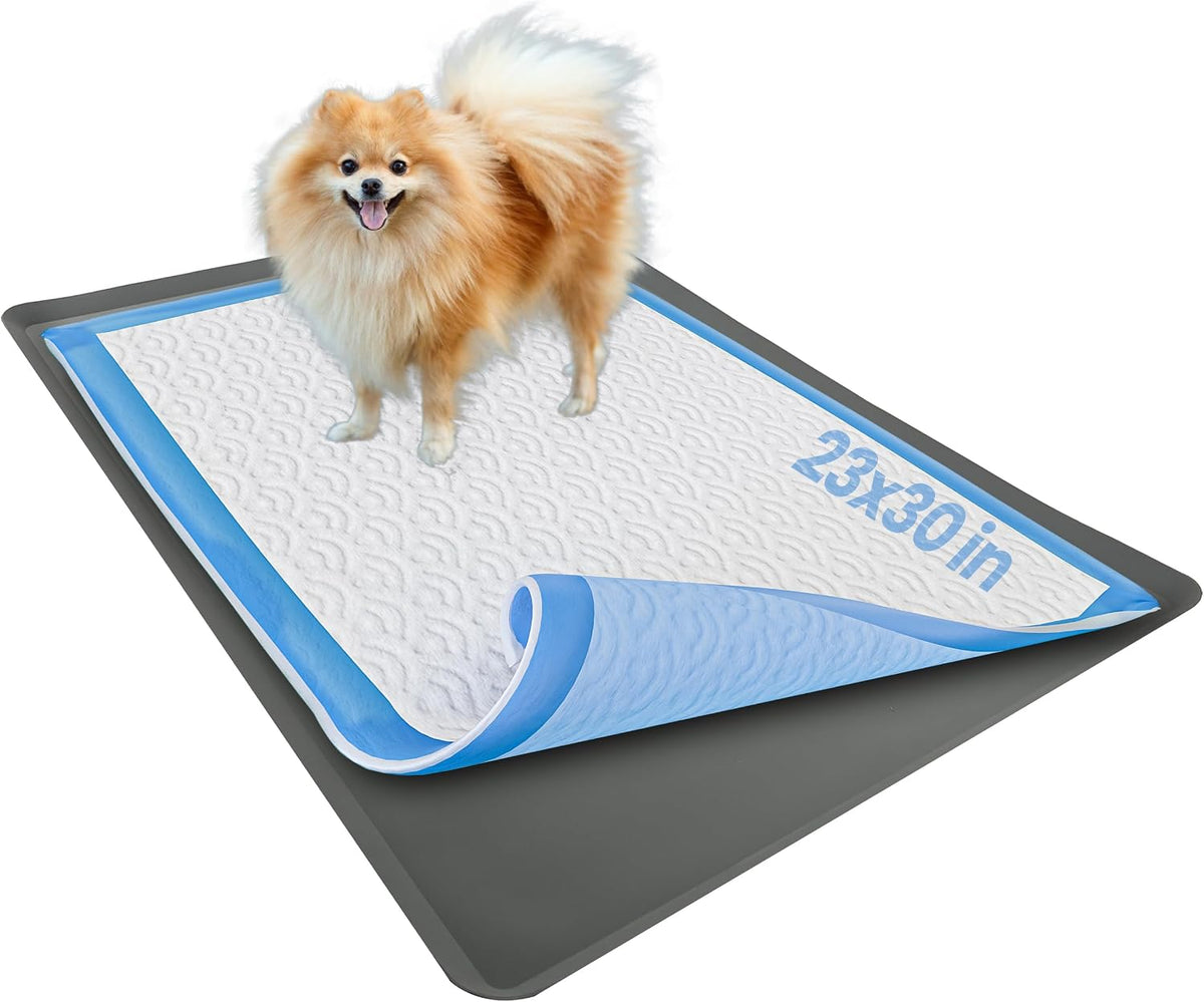 Dog Pee Pad Holder, Fits Up to 28” x 30” Pee Pad, Grey - Gray / 23 x 30 Inches