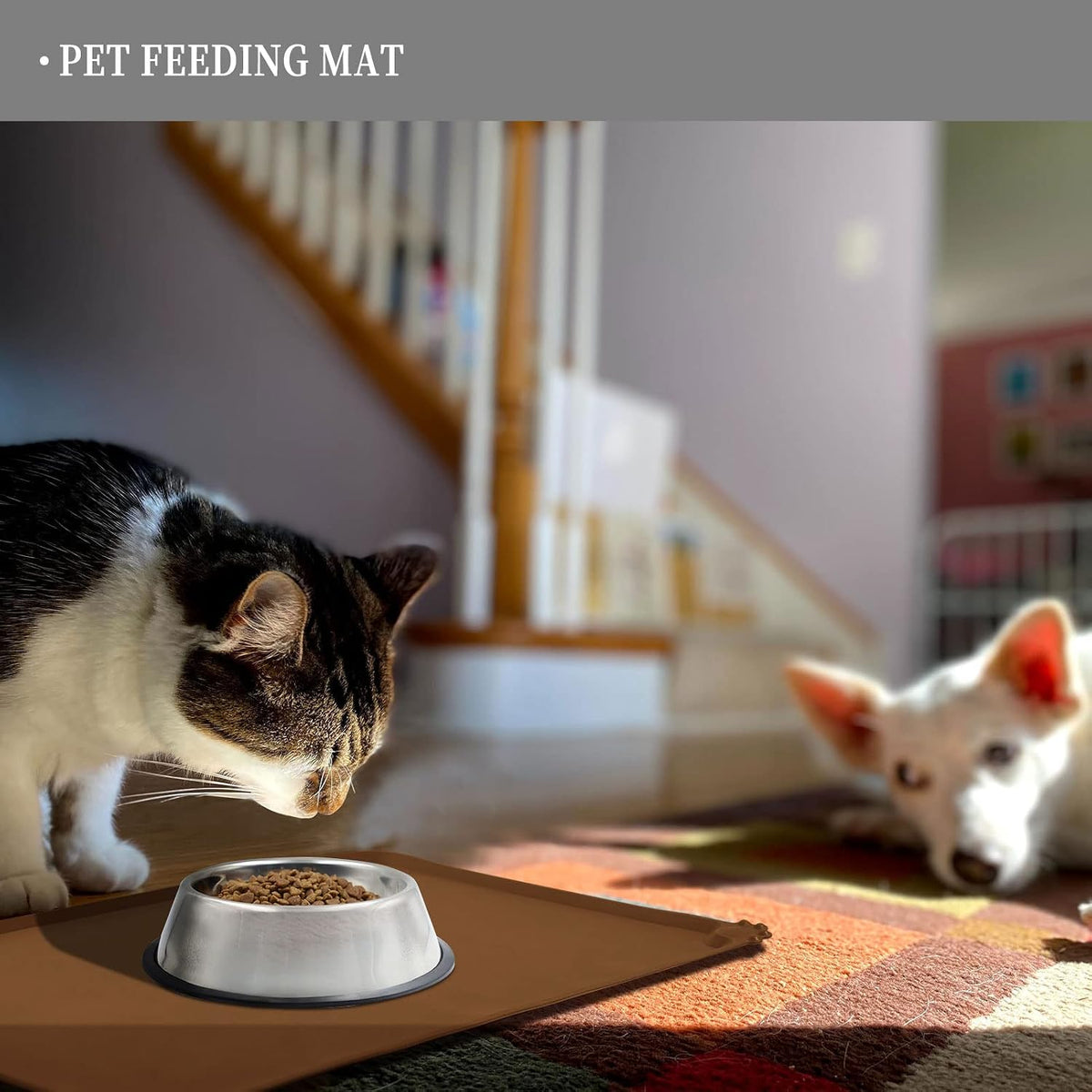 Reopet Silicone Pet Feeding Mat - Brown / 32" x 24" - image 2