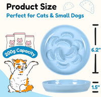 Slow Feeder Bowl for Cats and Small Dogs - 3 Pack - White+Blue+Green / 6.3''W x 1.5''H - image 2