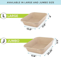 Kitty Sift (6-Pack) Disposable Cat Litter Box, Sustainable, Clean - Jumbo, 6-Pack