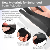 Artist Drawing Glove: 3-Layer Palm Rejection for iPad & Drawing - Midnight Ink(2 Pack) / Medium - image 3