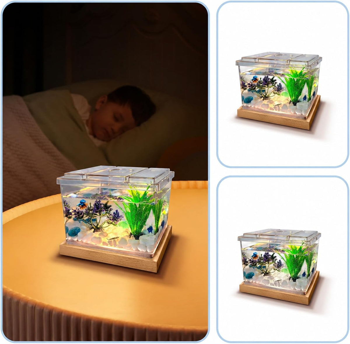 MoonOrange Mini Betta Fish Tank Kit with LED Light Base - Mini Tank Kit 02 - image 4