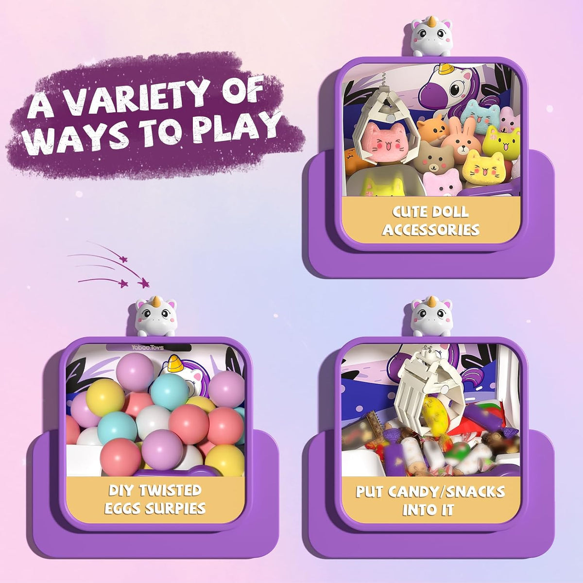 Vanvimen kids claw machine with dinosaur theme, joysticks and mini prizes inside - view 8