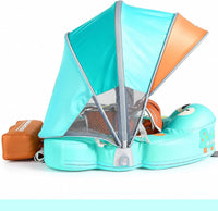 Mambobaby Float with Canopy UPF 50+ and Tail Non-Inflatable Baby Pool - Apple Tree - image 3