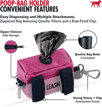 Tuff Pupper Dog Poop Bag Holder, Works with Any Dog Leash - Pink - image 4