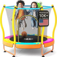 Happin 55’’ Trampoline for kids Safety Enclosure - Multicolor / Classic
