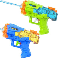 JouJueBoo 2 pack water guns for kids with clear 180cc tanks, blue and green - view 3