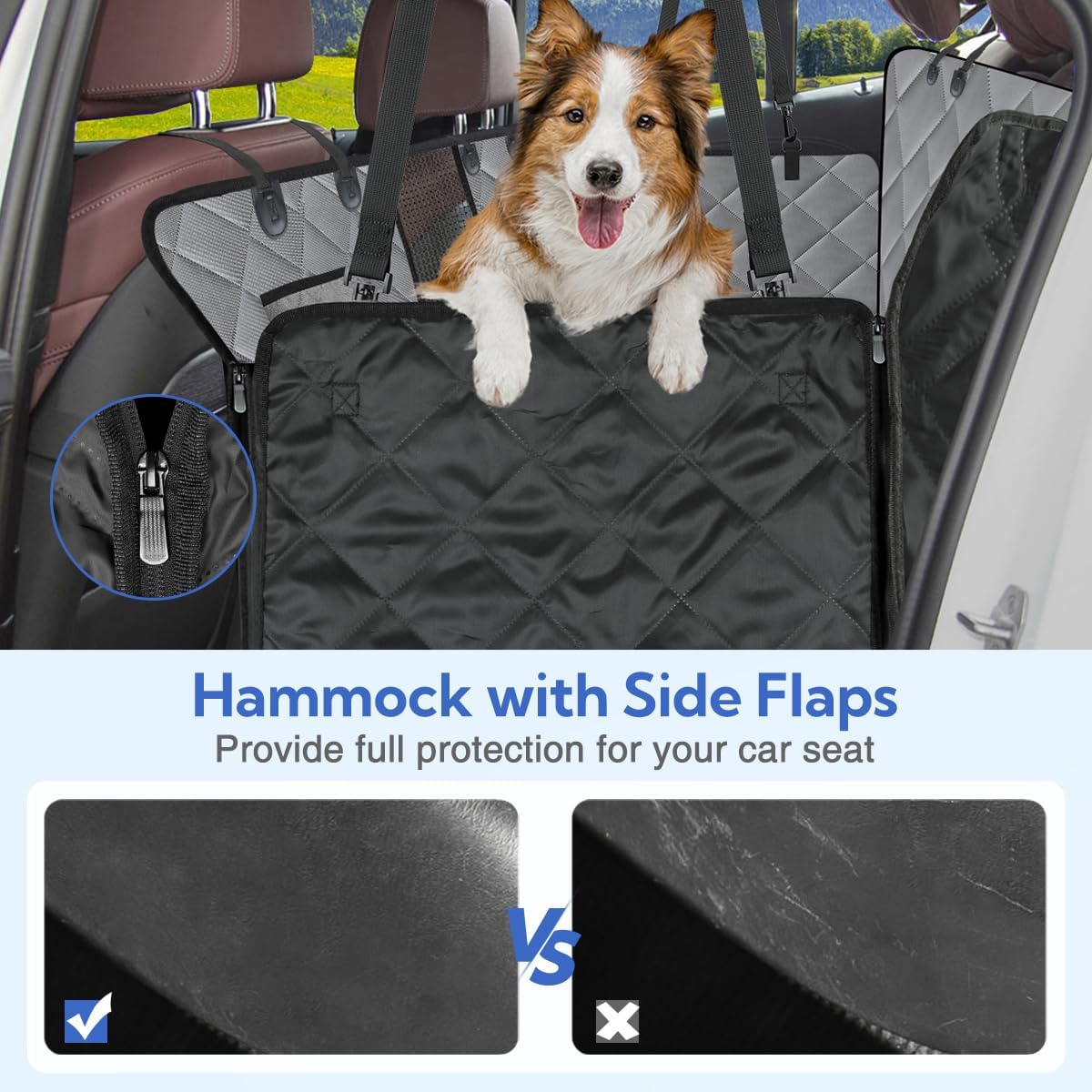 Kytely Dog Car Seat Cover for Back Seat - Gray / Standard - image 3