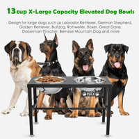 SHAINFUN Elevated Dog Bowls with Slow Feeder & Mat for Medium - Black-3L - image 2