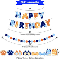 Halloween Birthday Banner - Blue & Orange / Dog - image 2