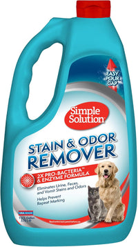Simple Solution Pet Stain & Odor Remover, Enzyme Stain Cleaner - Unscented / 128 Fl Oz (Pack of 1)