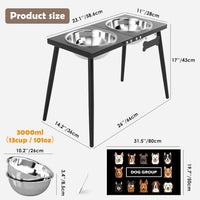 Metal Raised Dog Bowl Stand for Large and Medium Dogs - Height-17inch / Black-XX - image 4