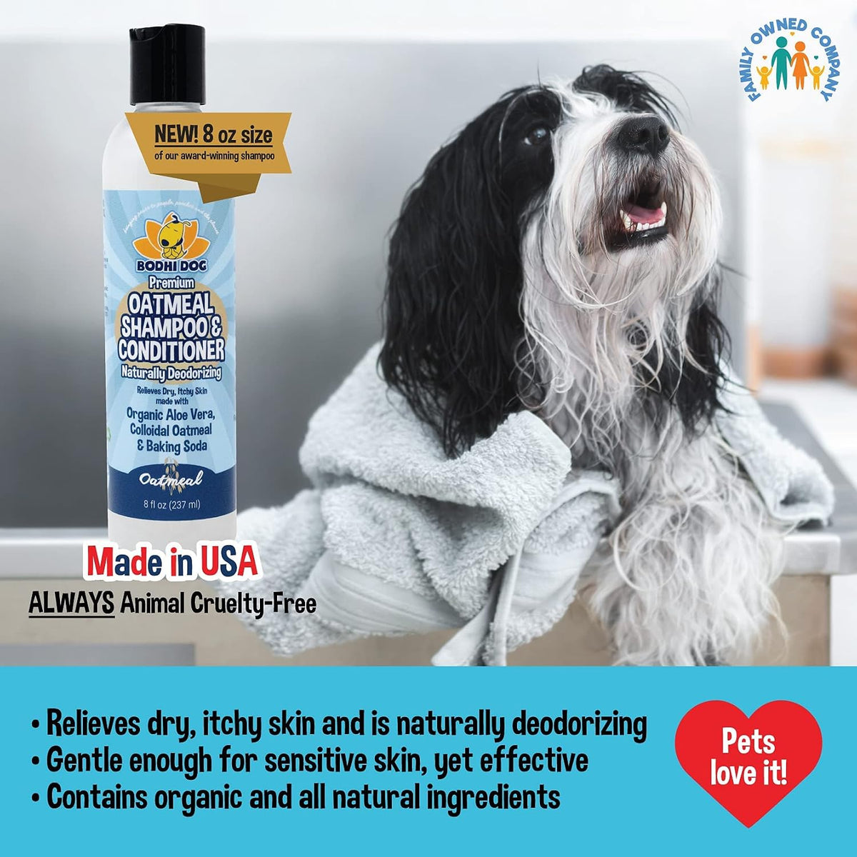 Bodhi Dog Skunk Shampoo | Skunk Smell Odor Remover Cleans & Deodorizes Using Essential Oils - Oatmeal Organic / 8 Fl Oz - image 4