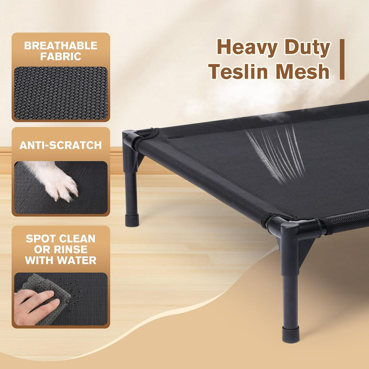 Garnpet Elevated Dog Bed for Large Dogs - Dark Grey / Small - image 4