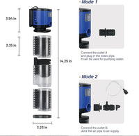 TARARIUM Aquarium Filter 400GPH for 55-75 Gallon Fish Tank, Biochemical Quiet Submersible Internal Powerful Pump Air Supply, Wave Maker 4 in 1, Small Ponds, Saltwater & Freshwater Crystal Clear