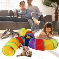 Bemodst Cat Tunnel for Indoor Cats - Rainbow-3 Way - image 3