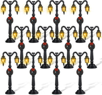 Mudder 12 Pcs Christmas Miniature Village Lamp Post Light - Artsy / 12