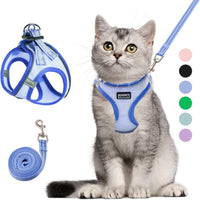 Cat Harness and Leash Set - XXS (Chest:10''-11'') / Blue