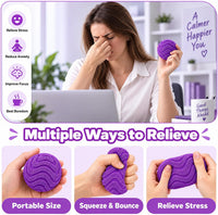 Fuzz Ball Squishy Stress Ball - Purple Ball - image 3