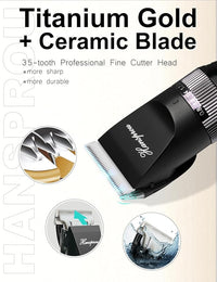 Dog Clippers for Grooming, 12V Professional Dog Clippers，Heavy Dutt Corded Pet Hair Trimmer Pet Trimmer for Thick Hair with Guard Combs Brush
