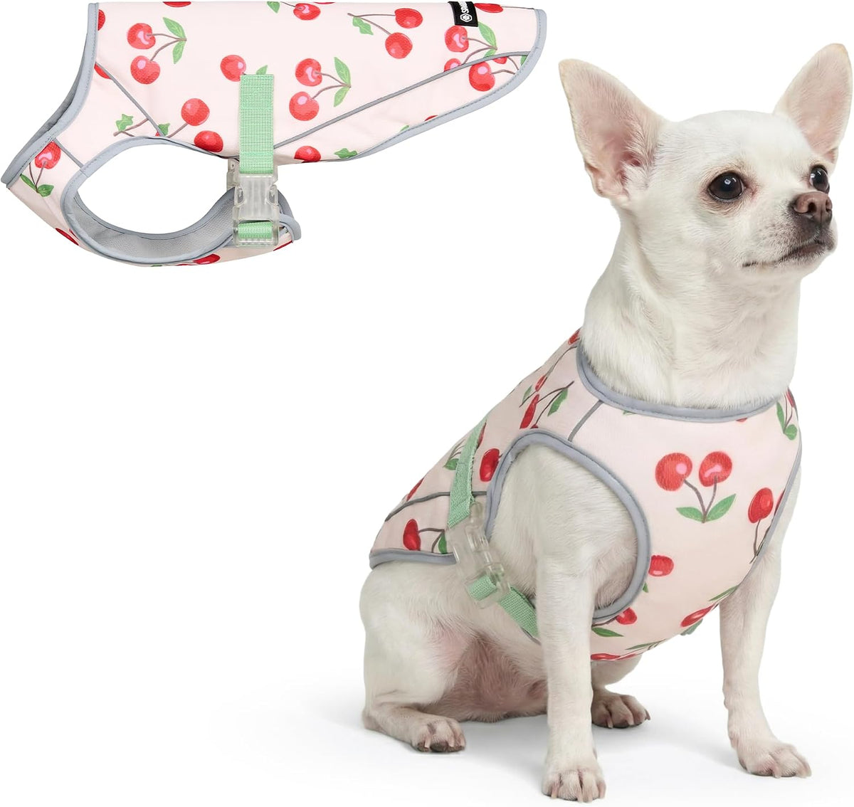 Spark Paws Dog Cooling Vest, Evaporative Summer Cooling - Cherries / Medium