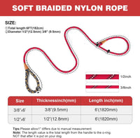 Slip Lead Dog Leash Reflective Training Durable Braided Rope Leashes – Essentials for Dogs - Red / 1PC Small 3/8in x 6ft - image 3