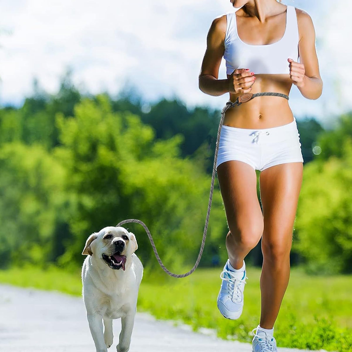 Mile High Life Hands Free Dog Leash - White / 8FT Hands Free - image 2