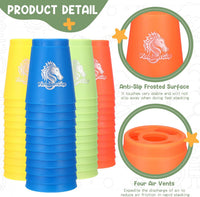 Libima 48 piece sports stacking cups set in blue, green, black and red - view 4