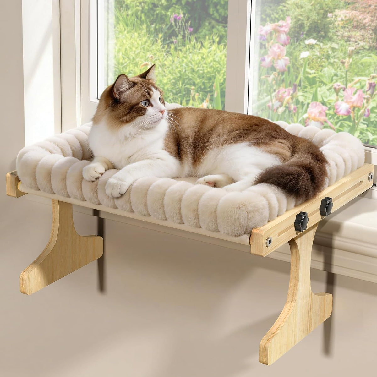 XiaZ Cat Perch for Window Cats Hammock Indoor Bed for Window - White / Small 18 * 16 * 9.4in