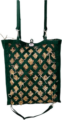 Majestic Ally Premium Nylon Hay Bag for Horses and Livestock, Simulates Grazing, Slow Feeding, Heavy-Duty PP Webbing,Quick-Adjust Straps, Small Hole for Digestion, Multiple Colors (Hunter Green)