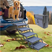Dog Ramp for Car Truck and SUV Dog Stairs for Large Dogs Folding Pet - Wide 6 Steps
